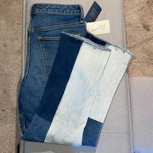 High rise kick boot crop jeans